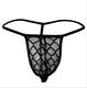 Men's Sexy Underwear Men's Special Thong Transparent Mesh T-Pants Showing Buttocks and Flirting Black L