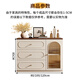 Qingqiu Qianmo solid wood sideboard against the wall integrated storage cabinet 2025 new tea cabinet small apartment living room storage storage cabinet glass model 80CM single door with three drawers walnut color desktop