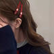 Cute little apple bangs hairpin, broken hairpin, ankora red, high-looking side clip, hair accessory, 1 apple + 1 half apple