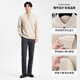 Sundance 100% sheep wool fashionable henley collar men's wool sweater 2025 autumn new versatile half cardigan sweater dark camel gray 2XL 185/100A