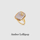 Amber Lollipop baroque pearl ring niche index finger open ring female anniversary birthday gift for girlfriend and wife