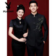 Playboy (PLAYBOY) New Chinese style national style suit suit for young adult ceremony groom style engagement stand collar tunic suit thin men's new Chinese style jacket high quality upgraded style M (recommended weight 100-120 Jin Jin equals 0.5 kg)