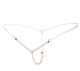 Sexy sexy vaginal beads women's lace thong transparent sm can be pearl massage open crotch white one size