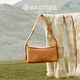 BAGTREE star's same style bag tree milk box bag new armpit vegetable tanned leather shoulder crossbody commuter pillow hobo women's bag medium size - caramel color high-end niche