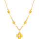 Saturday blessing yellow 18K gold love four-leaf clover necklace girl birthday gift C0616327 40+5cm
