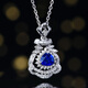 HEEKAIYI Sapphire Necklace for Women Royal Blue 18k Gold Diamond Pendant Chinese Valentine's Day Birthday Gift for Wife and Girlfriend Selected 1 Carat/Royal Blue 1 Carat Contains 18k Gold Chain