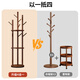 Quanpinwu solid wood rotating clothes rack floor-standing vertical coat rack clothes rack bedroom special clothes drying advanced storage walnut 2