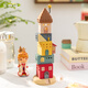 A Ying Home Decoration AYING Cartoon Landscaping House Work Station Entrance Cabinet Desk Children's Room Toys Small Ornaments Luminous Christmas Gifts Star Reaching Building
