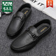
Woodpecker Wenzhou leather shoes formal wear trendy autumn lightweight men's lof bean shoes simple Korean style non-slip men's shoes small leather shoes D878 black-brand flagship 39