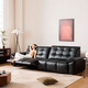 Jingdong Tokyo-made large black bear semi-green leather electric functional sofa leather living room 2025 new double electric 2.8m