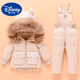 Disney White Duck Down Baby Down Jacket, Men's and Women's Infant Two-piece Suit Overalls, Children's Winter Thickened Windproof Mid-Length Style, Dark Blue, 90 cm. Sizes are too large. Order according to height.
