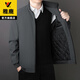 Yalu Men's Executive Jacket Cotton Coat Jacket Autumn and Winter Thickened Velvet Middle-aged and Elderly Plus Fat Large Size Cotton-padded Jacket Dad's Clothes Black Cotton XL Recommended 110-125Jin Jin is equal to 0.5 kg