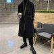 Woolen coat men's loose winter thickened woolen coat mid-length windbreaker Korean style over-the-knee men's coat coat black XL