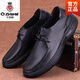 Thousand Paper Crane (Q ZHIHE) genuine leather men's leather shoes single layer cowhide soft leather soft sole business casual leather toe layer cowhide lace-up men's shoes black 9912 39 one size larger