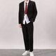 GOKU youth college style suit suit male high school student graduation photo uniform loose handsome DK tie suit jacket black suit + white long-sleeved shirt + trousers + red tie XL Height 165-180cm Weight 120-135 Jin Jin is equal to 0.5 kg