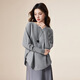 IEF/Aiyifu 2025 autumn new product lazy and relaxed sweater women's casual long-sleeved pullover woolen bat shirt gray one size