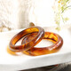 Mengdong quality amber bracelet, fashionable and simple design, natural chameleon, Myanmar Lingcao amber raw mineral beeswax bracelet, Lingcao amber 54 hand circumference