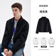 Navigare Italian small sailing short woolen jacket men's 2025 autumn and winter new wool wide lapel jacket dark night black M