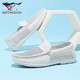 Siete zapatos de cuero genuino de cuero de siete lobos de cuero para hombres, zapatos de cuero casuales de cuero para hombres, verano, transpirable 2025 blanco 9925 41