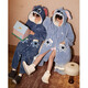 Gongdie thermal storage type Disney Stitch winter coral velvet couple nightgown for women cartoon home clothes for men