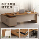 Shuxuan (SHUXUAN) E0 level environmentally friendly light luxury office desk boss table and chair combination simple modern financial table president desk manager table 2.0m boss table + 2.0m bookcase with multi-function cord box cover