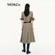MO /CO. [C+ Serie] Kleid 2025 Herbst Neues Produkt Wash Wasser Baumwoll -Werkzeugrock mit Gürtel MBE3DRS007 Olivengrün S /160