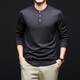 AX Armani Worsted Mercerized Wool Sweater Men's Henry Round Neck Casual Fashion Spring and Autumn Sweater Mona Brown M 48