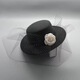 Huansen New French Camellia Hepburn Hat Flower Dome Retro Mesh Gold Velvet Hat Bridal Photo Hat Black Adult 57cm