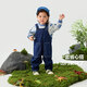 Minibala overalls for boys and girls, comfortable, eco-friendly, cute and dinosaur-shaped, two-piece overalls set