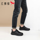 Red Dragonfly Men's Shoes Autumn Cowhide Soft Sole Running Shoes Men's Wear-Resistant Business Light Casual Shoes EXA350361 Black 39