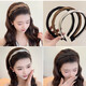 High-ceiling summer face wash headband for women, 2025 new daily wear headband, high-end, foreign and fashionable hairpin, satin brown black two-piece set