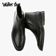 Walker Shop Martin Boots Men [High Top British Style] Spring Chelsea Boots Short Boots Fashion Leather Shoes Mid Top Boots Black 38