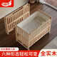 Baby stick crib, foldable baby bed, multifunctional children's bed, solid wood crib, splicing bed, unpainted, removable, bare crib, free mosquito net