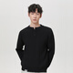 Mark Huafei Warm Knitted Sweater Men's Autumn and Winter Casual American Retro Henley Collar with Long Sleeves Black L
