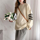 TonLion 2025 Autumn and Winter Simple Wind Sleeve Striped Design Women’s Round Neck Pullover Sweater
