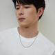 Lukfook Jewelry Platinum 950 simple platinum necklace men's plain chain price 50cm - about 17.43 grams