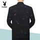 Playboy (PLAYBOY) new middle-aged men's jacket spring and autumn thin jacket high-end trendy casual baseball collar dad wear official flagship thread style pure blue spring and autumn thin + zipper pocket M 170/88A 80-105Jin Jin equals 0.5 kg