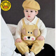 G.DUCKKIDS Little Yellow Duck Boys Overalls Autumn Cartoon New Infant Suit Children's Tops Baby Outer Wear Two-piece Set Blue Three-dimensional Rabbit Suspender Suit 80cm Recommended 8-12 Months