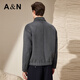 Antonio light luxury & mulberry silk & sheep wool high-end lapel jacket men's simple zipper autumn short woolen jacket