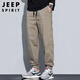 JEEP SPIRIT Jeep casual pants men's autumn and winter loose ankle-length nine-point pants outdoor mountain overalls khaki 3XL