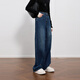 Sancai 2025 winter new one-piece velvet brushed waist jeans casual loose sickle pants trousers M