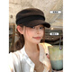 CGEDIAO Black Antique Linen Woven Beret Women's Autumn Thin Versatile Face Showing Little Newsboy Painter Octagonal Hat Trendy #1714-Beige M Can generally be worn (54-59c)