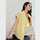 Vanciman Pure Cotton Damen-Kurzärärmel-Hemd für Frauen 2025 Sommer Neues Pendler einfaches Hemd Lose Revers Top M9859 Zitronen Sie