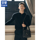 ROMON black American Henry collar sweater men's fall cleanfit high-end bottoming sweater old money style top black M (recommended 100-115Jin Jin equals 0.5kg)