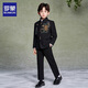 Luo Meng Boys' New Chinese Suit Jacket Tang Suit Chinese Style Tunic Suit Children's Suit Performance Clothing Black 160
