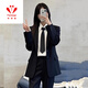 FANAOGE black suit suit for women spring and autumn new style college student defense interview professional suit student union formal workwear tie + suit + white shirt + pants four-piece set M recommended 95-110 Jin Jin equals 0.5 kg Urgent items will be sent on the same day - contact customer service for SF Express
