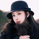 OTHER MIX Autumn and Winter Hat Women's French Retro Small Fragrance Style Daughter-in-Law Top Hat Hepburn Style Face-Showing Small Woolen Fisherman Hat Black One Size