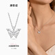 Trendy painted butterfly sterling silver necklace for girls, light luxury niche high-end clavicle chain for girls birthday gift for girlfriend 3172
