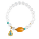 Potala Palace White Crystal Beeswax Bracelet Turquoise 925 Silver Zodiac Year Transfer Bead Bracelet Men and Women Birthday Gift