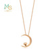 Chow Sang Sang 18K gold love secrets to please your heart moon diamond necklace 89829U price 47 cm